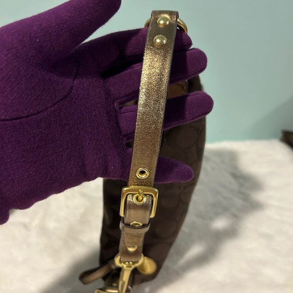 COACH Pouchette in brown canvas. Handbag. - Picture 3 of 9